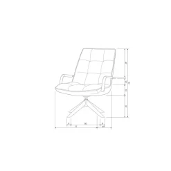 WOOOD Jouke Draaifauteuil - Kunstleer - Cognac - 96x70x85