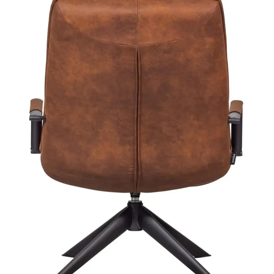 WOOOD Jouke Draaifauteuil - Kunstleer - Cognac - 96x70x85