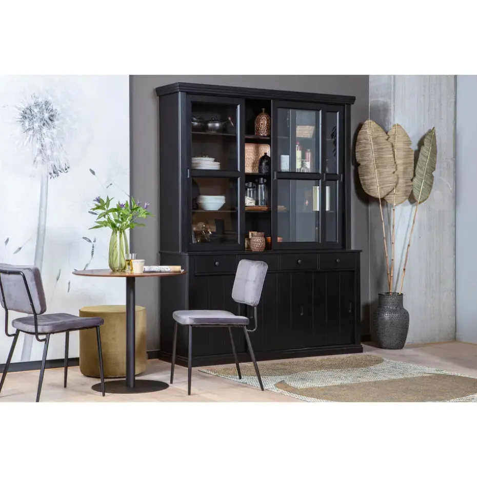 WOOOD Lagos Buffetkast - Grenen - Zwart - 214x166x48