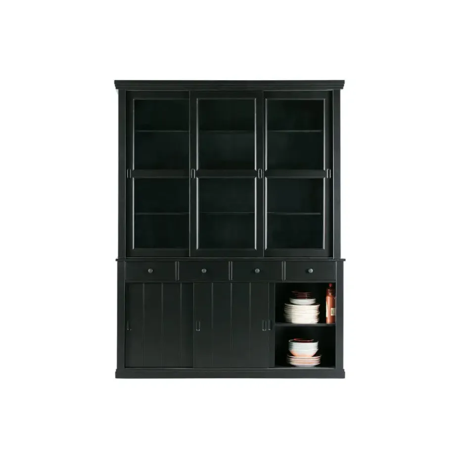 WOOOD Lagos Buffetkast - Grenen - Zwart - 214x166x48