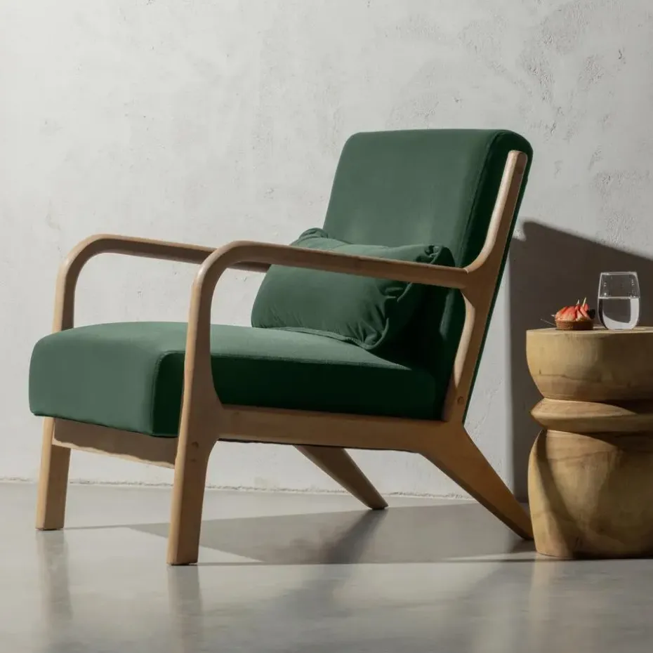 WOOOD Mark Fauteuil - Velvet - Flesgroen - 75x67x82