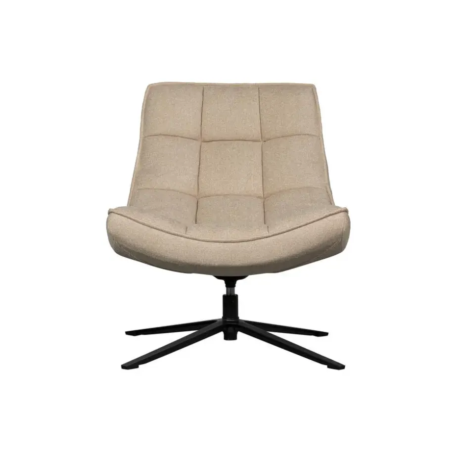 WOOOD Maudi Draaifauteuil - Polyester - Naturel - 84x74x86