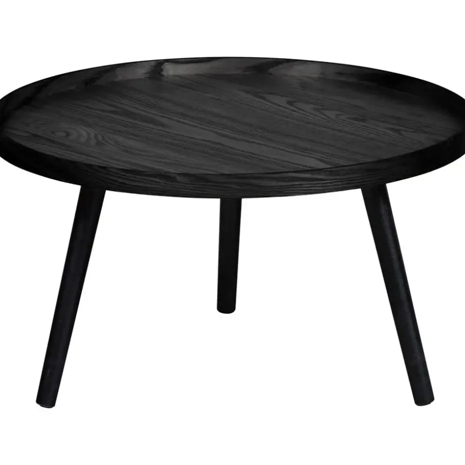 WOOOD Mesa Bijzettafel L - Hout - Zwart - 34xØ60