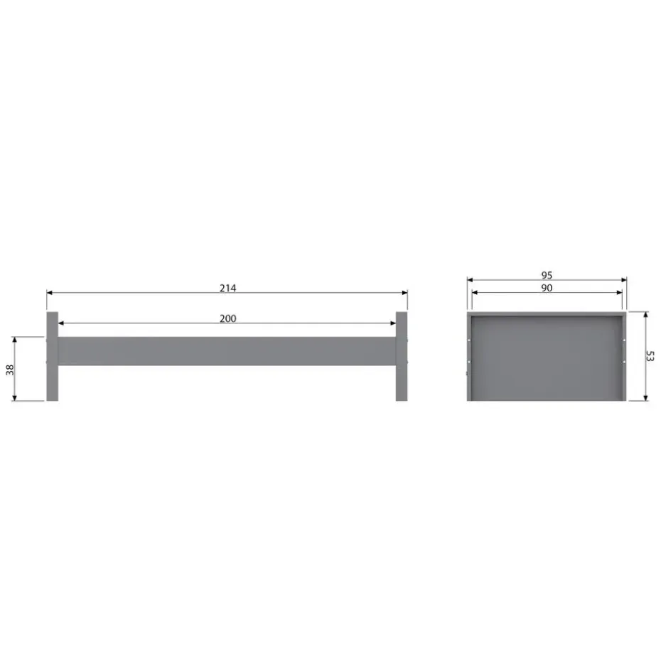 WOOOD Morris Bed Incl. Bedlade/Lattenrol - Grenen - Leem - 90x200