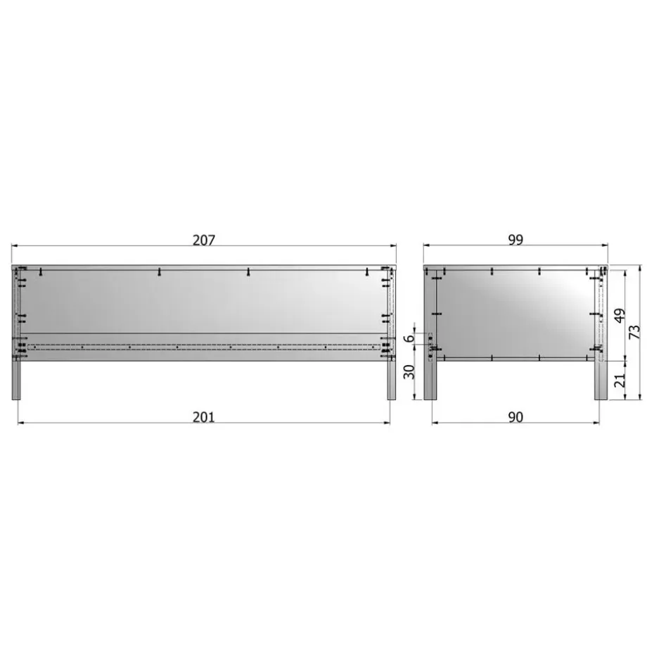 WOOOD Nikki Bedbank Excl Lade - Grenen - Wit - 100x73x208