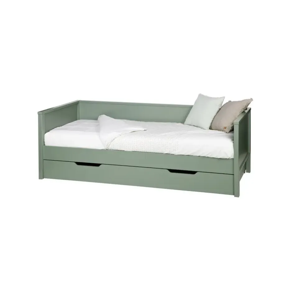 WOOOD Nikki Bedbank Excl Lade - Grenen - Jadegroen - 73x208x100