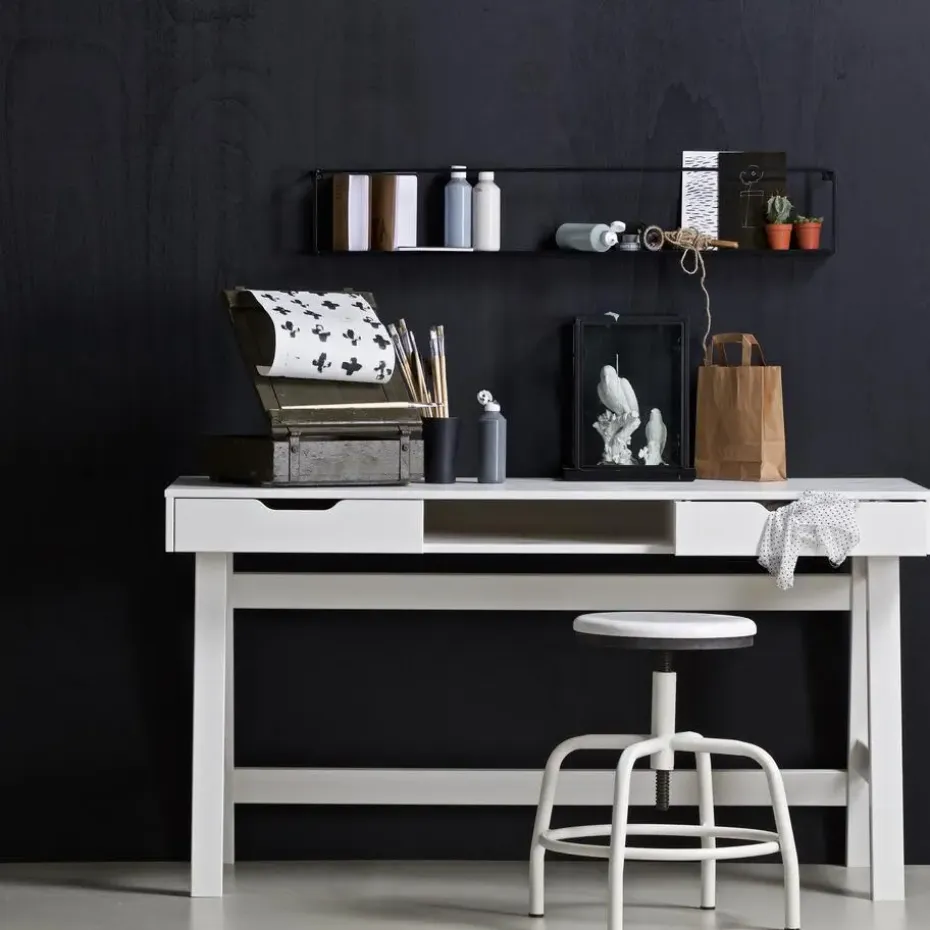 WOOOD Nikki Bureau - Grenenhout - Wit - 75x140x62