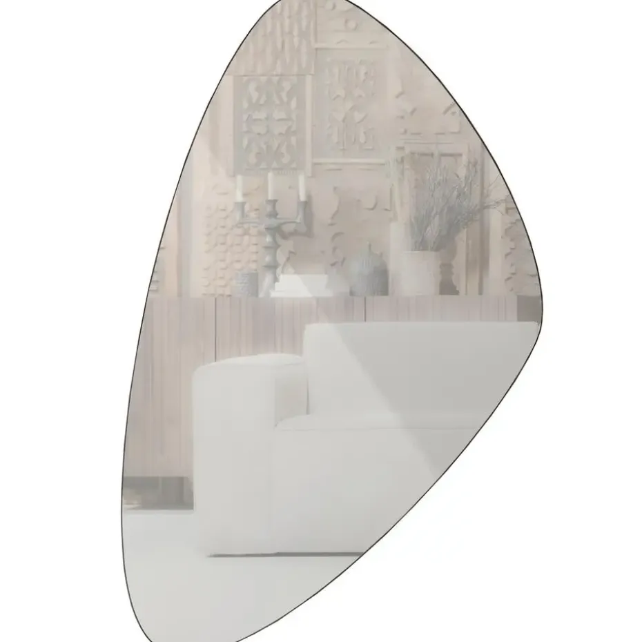WOOOD Philou Spiegel - Glas/Metaal - Zwart - 80x50x0,5