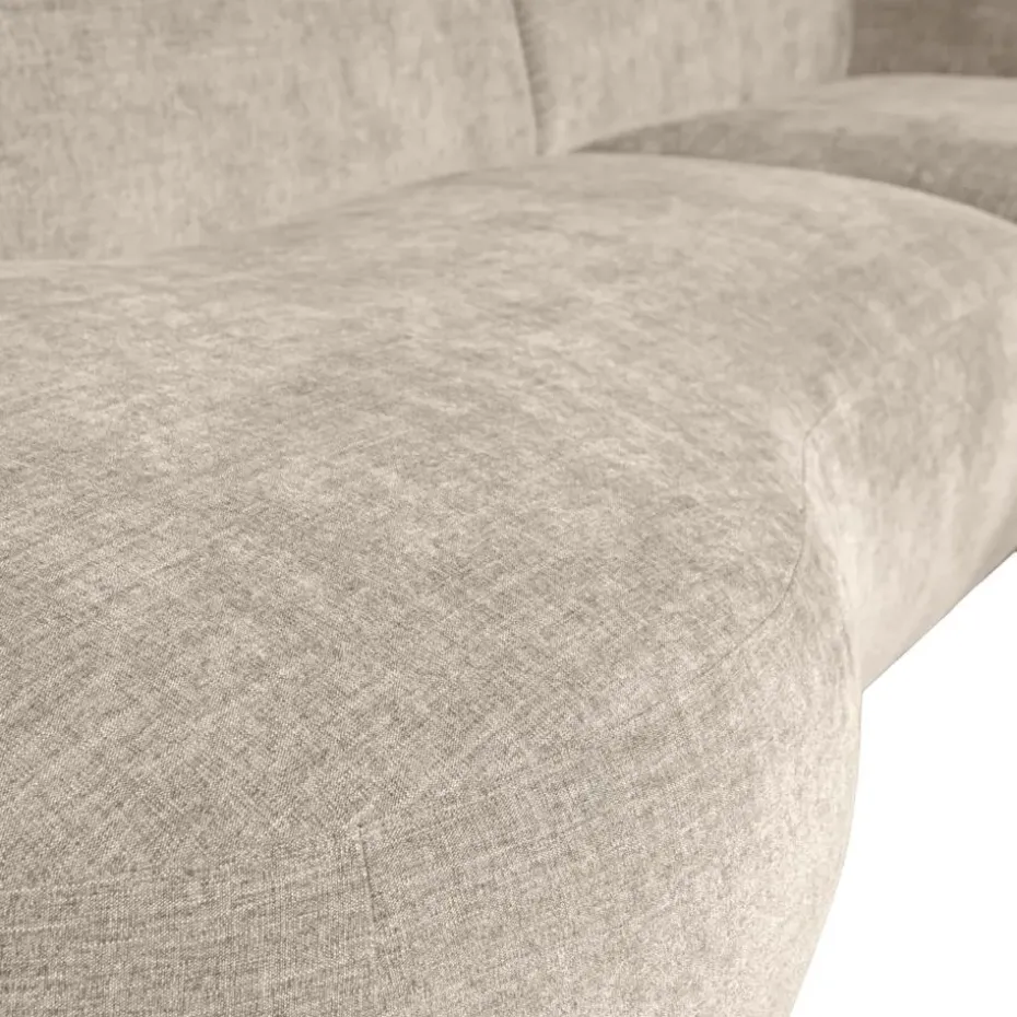 WOOOD Polly Chaise Longue - Polyester - Zand - 71x258x105/150