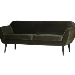 WOOOD Rocco 2-Zits Bank - Velvet - Warm Groen - 75x187x82