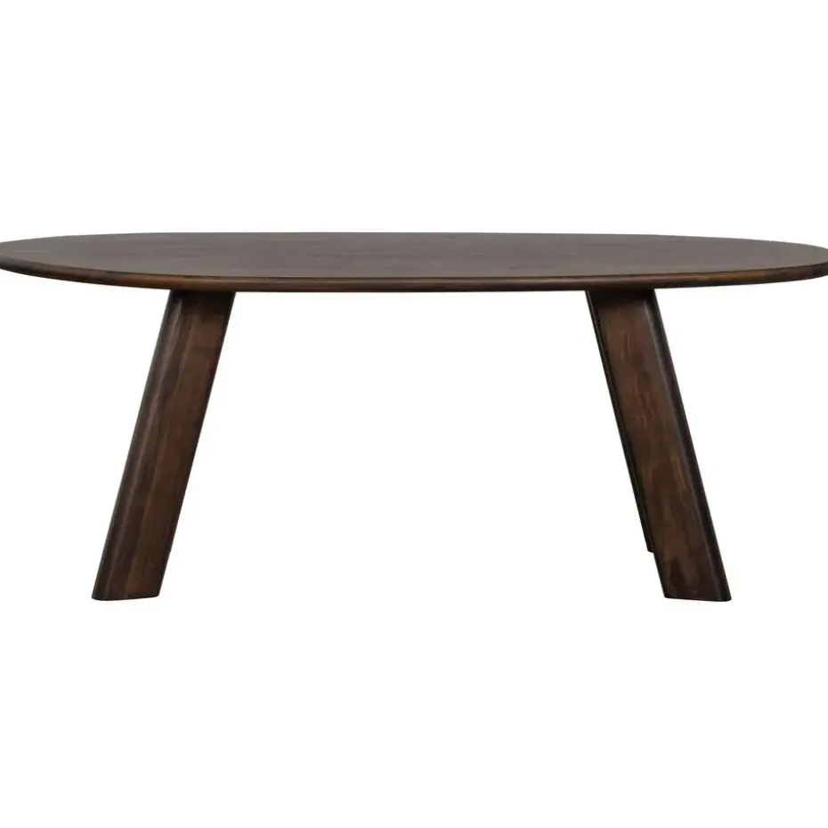 WOOOD Roundly Eetkamertafel - Mangohout - Walnoot - 76x200x100