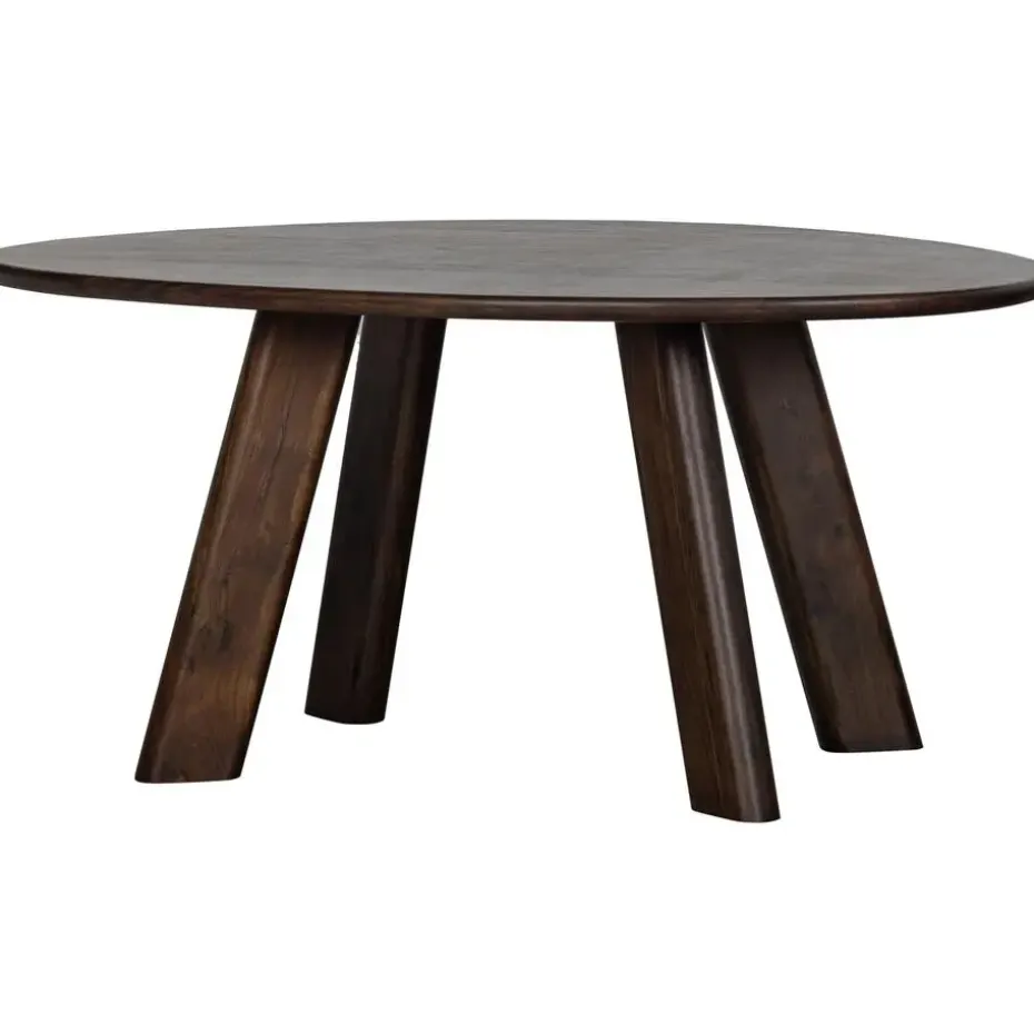 WOOOD Roundly Eetkamertafel - Mangohout - Walnoot - 76x160x110