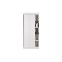 WOOOD Row Plankenkast Met Schuifdeuren - Grenen - Wit - 195x85x44