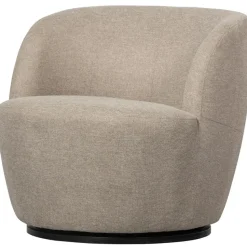 WOOOD Serra Draaifauteuil - Geweven Stof - Zand - 68x70x77