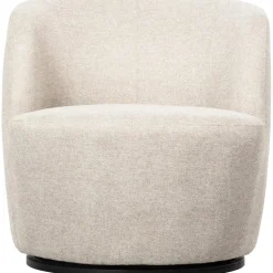 WOOOD Serra Draaifauteuil - Polyester - Off White - 68x70x77