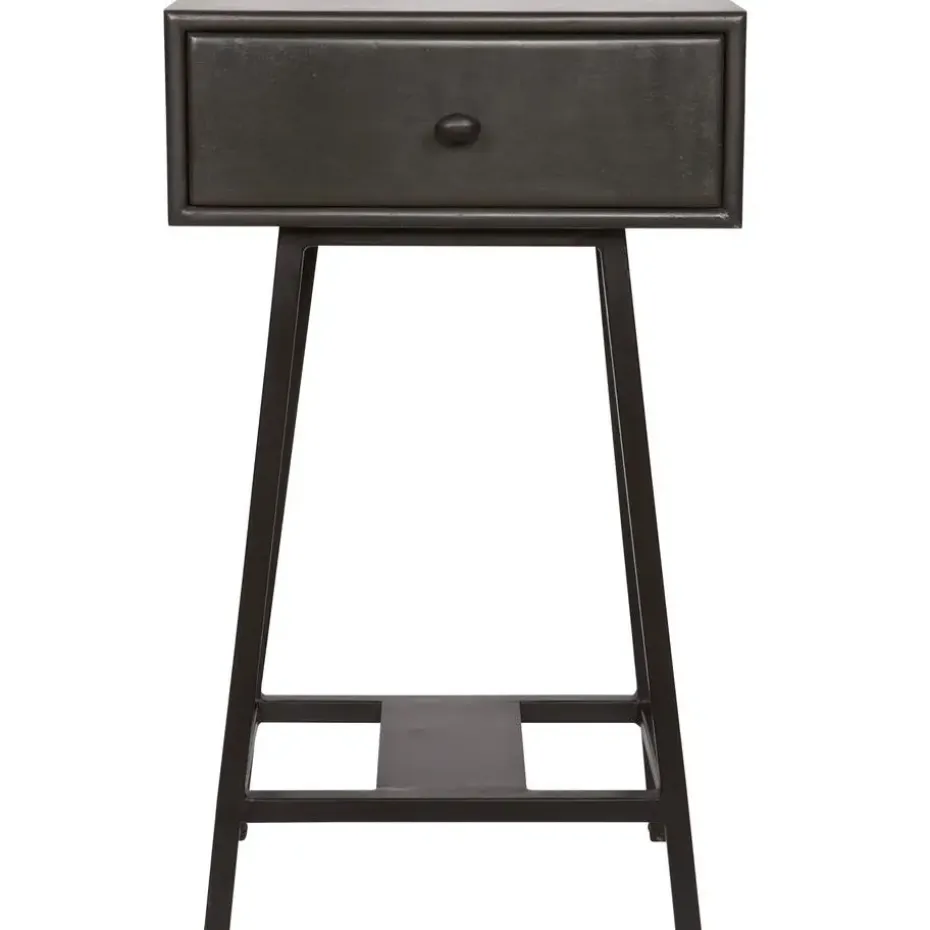 WOOOD Skybox Sidetable - Hout/Metaal - Zwart - 70x45x30