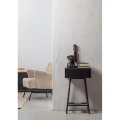 WOOOD Skybox Sidetable - Hout/Metaal - Zwart - 70x45x30