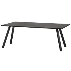 WOOOD Tablo Tafel met 2-stand Poot - Eiken/Metaal - Zwart - 75x180x90