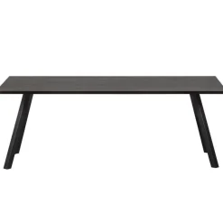 WOOOD Tablo Tafel met 2-stand Poot - Eiken/Metaal - Zwart - 75x180x90