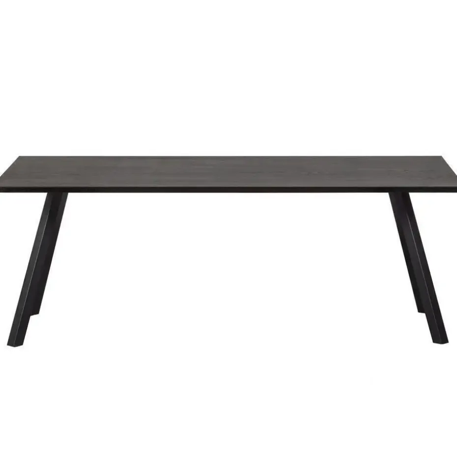WOOOD Tablo Tafel met 2-stand Poot - Eiken/Metaal - Zwart - 75x180x90