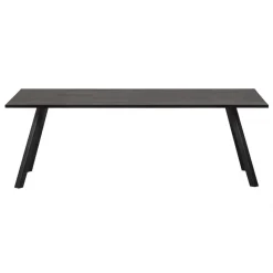 WOOOD Tablo Tafel met 2-stand Poot - Eiken/Metaal - Zwart - 75x180x90