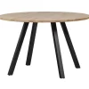 WOOOD Tablo Tafel Rond met 2-Standen Poot - Eiken/Metaal - 75x120x120