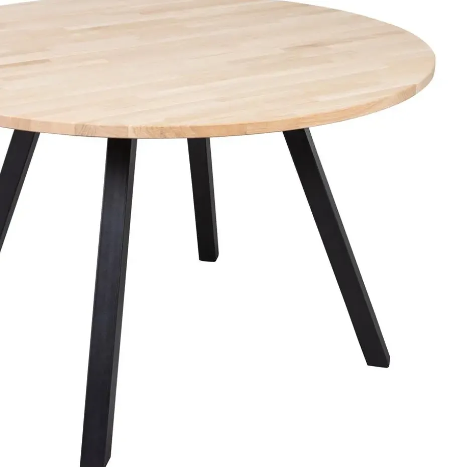 WOOOD Tablo Tafel Rond met 2-Standen Poot - Eiken/Metaal - 75x120x120