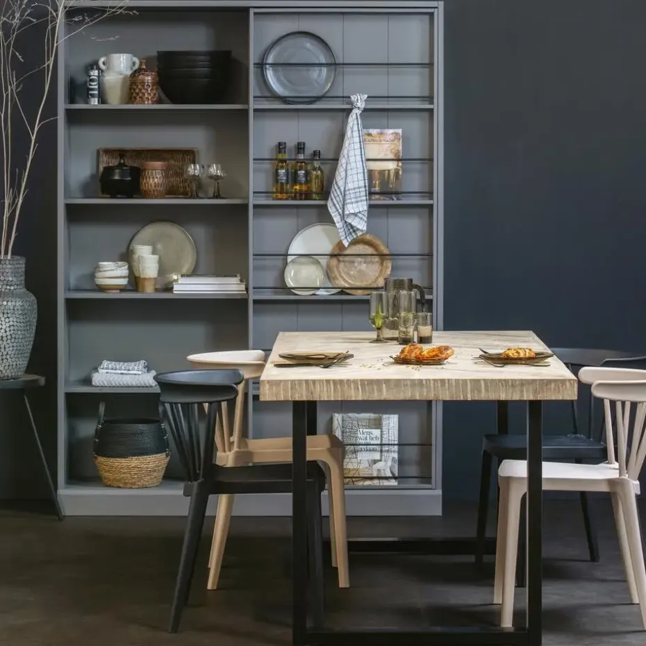 WOOOD Tablo Tafel Visgraat met U-Poot - Mango - 75x200x90