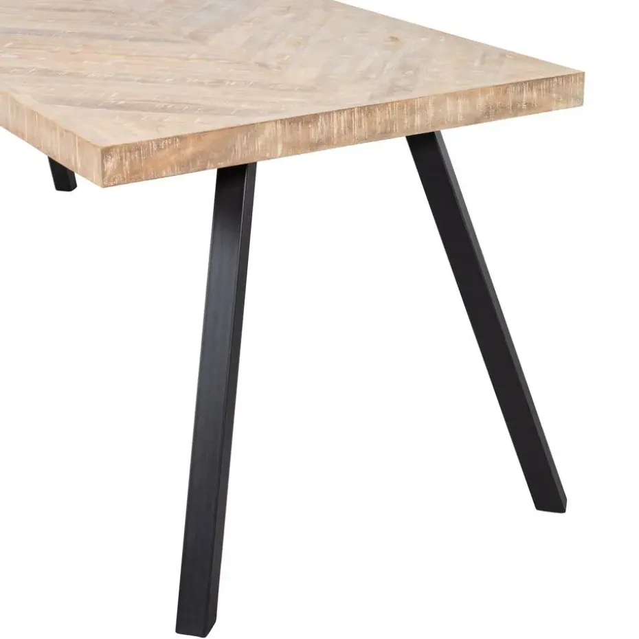 WOOOD Tablo Tafel Visgraat met 2-standen Poot - Mango - 75x180x90