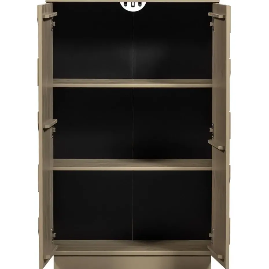 WOOOD Teo Kast - Grenenhout - Mud - 116x72x35