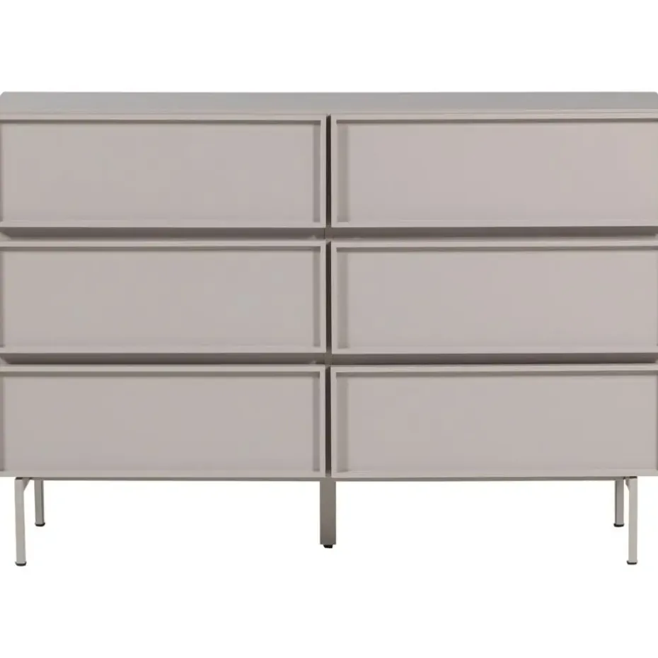 WOOOD Tours Ladekast 6 Lades - Melamine/ MDF - Zand - 80x120x42