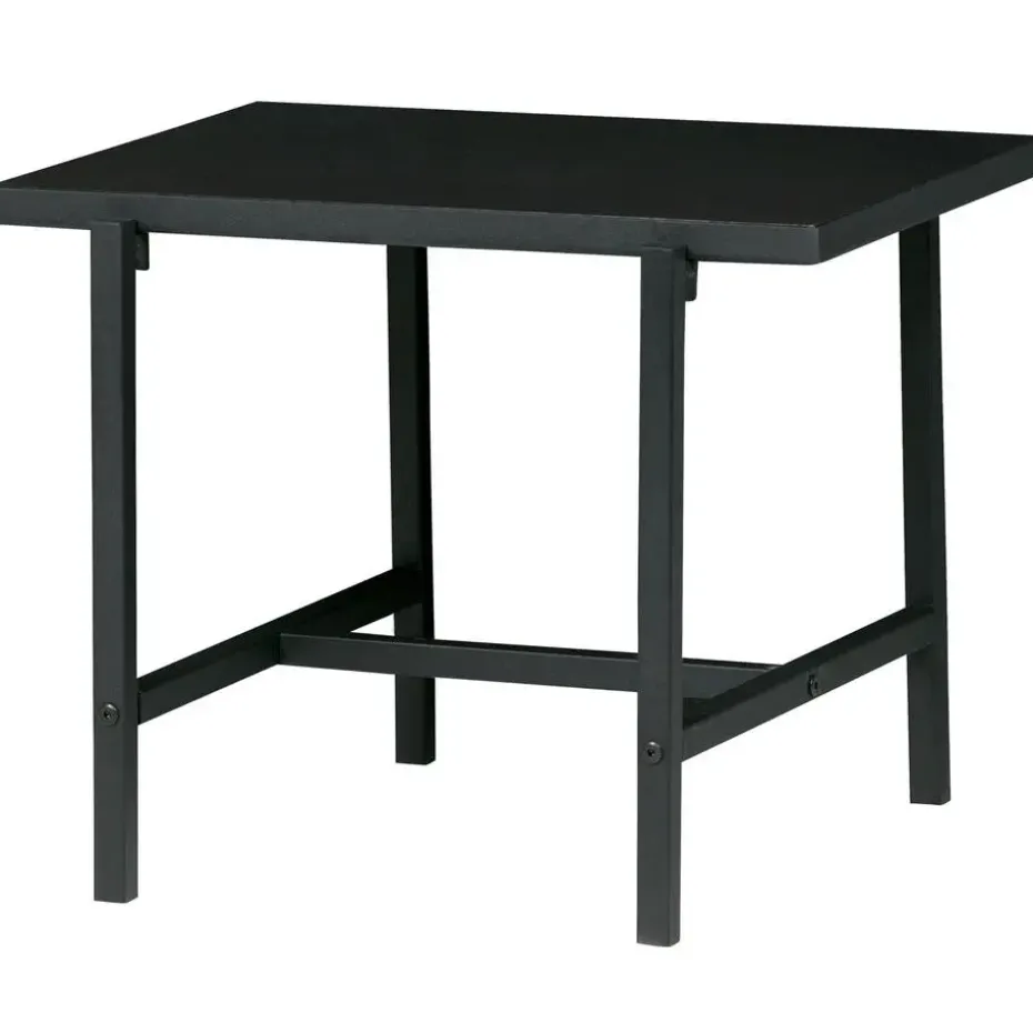 WOOOD Turn Around Bijzettafel - Hout/Metaal - Zwart - 40x50x44