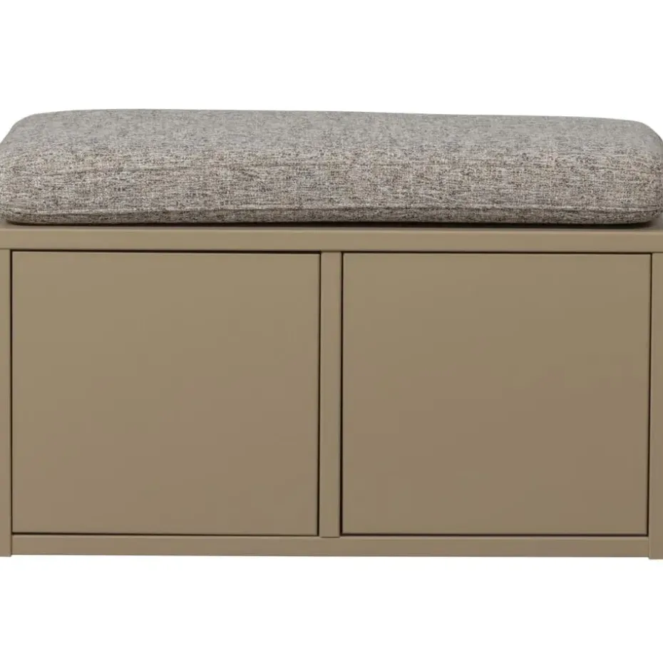 WOOOD Turner Opbergbank Incl. Kussen- Grenen - Mud - 47x80x44