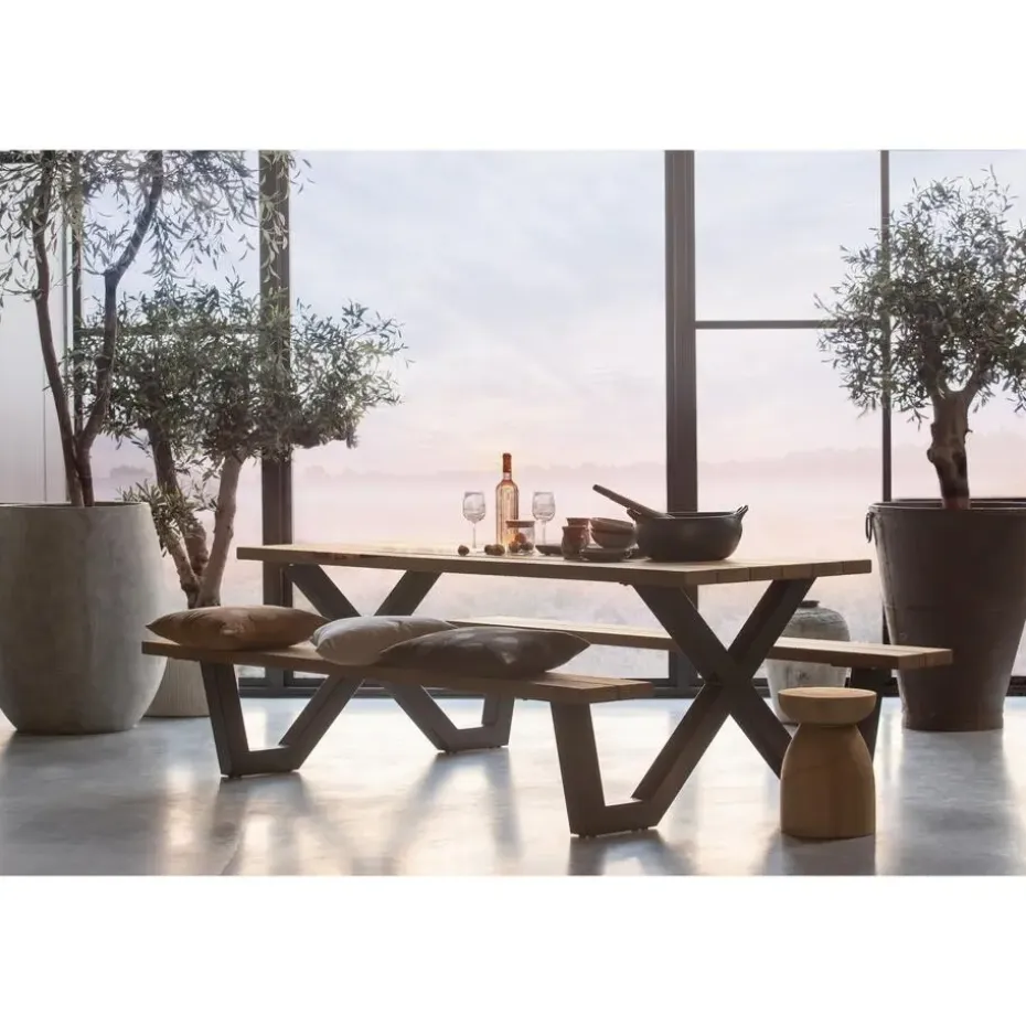 WOOOD X-Poot Picknick Buiten Tablo - Metaal - Zwart - 70x142x13