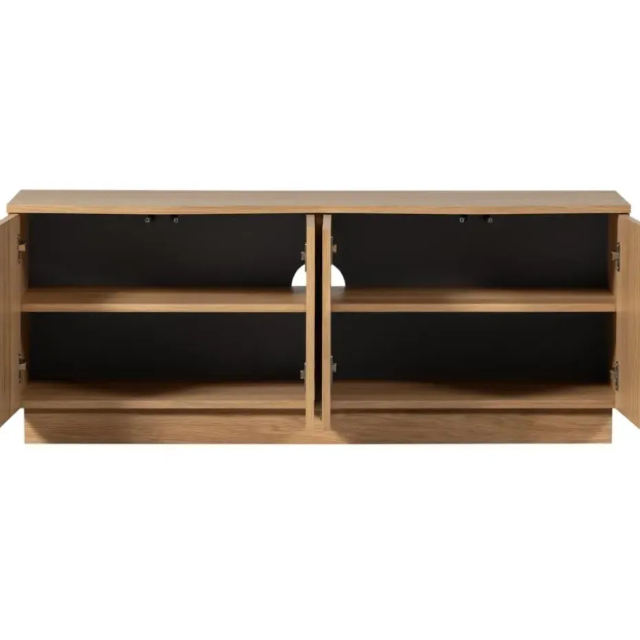 WOOOD Zuma tv-meubel - Push-To-Open - Eiken - Transparant - 52x133x45
