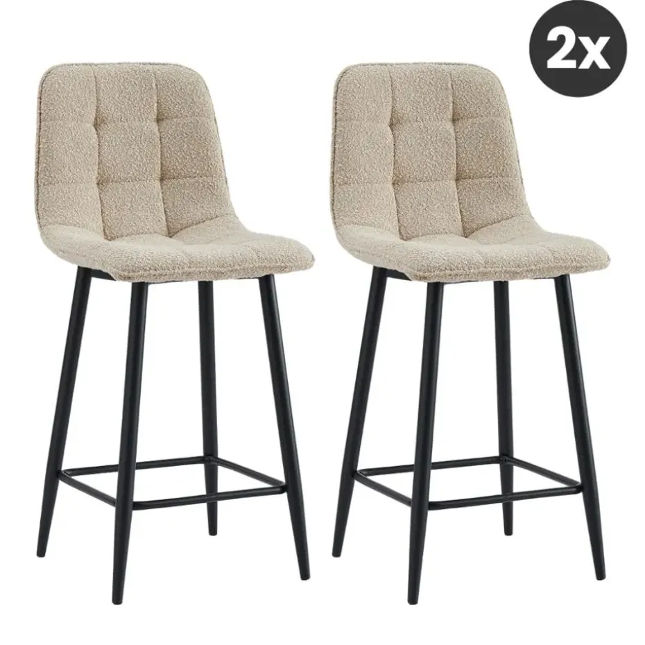 2x Barkruk Yerevan - Bouclé Taupe