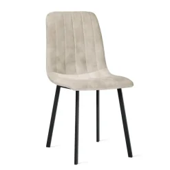 2x Eetkamerstoel Minsk Fluweel Beige