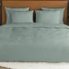 Zavelo Flanellette Effen Dekbedovertrek Groen-Lits-jumeaux (240 x 200/220 cm)