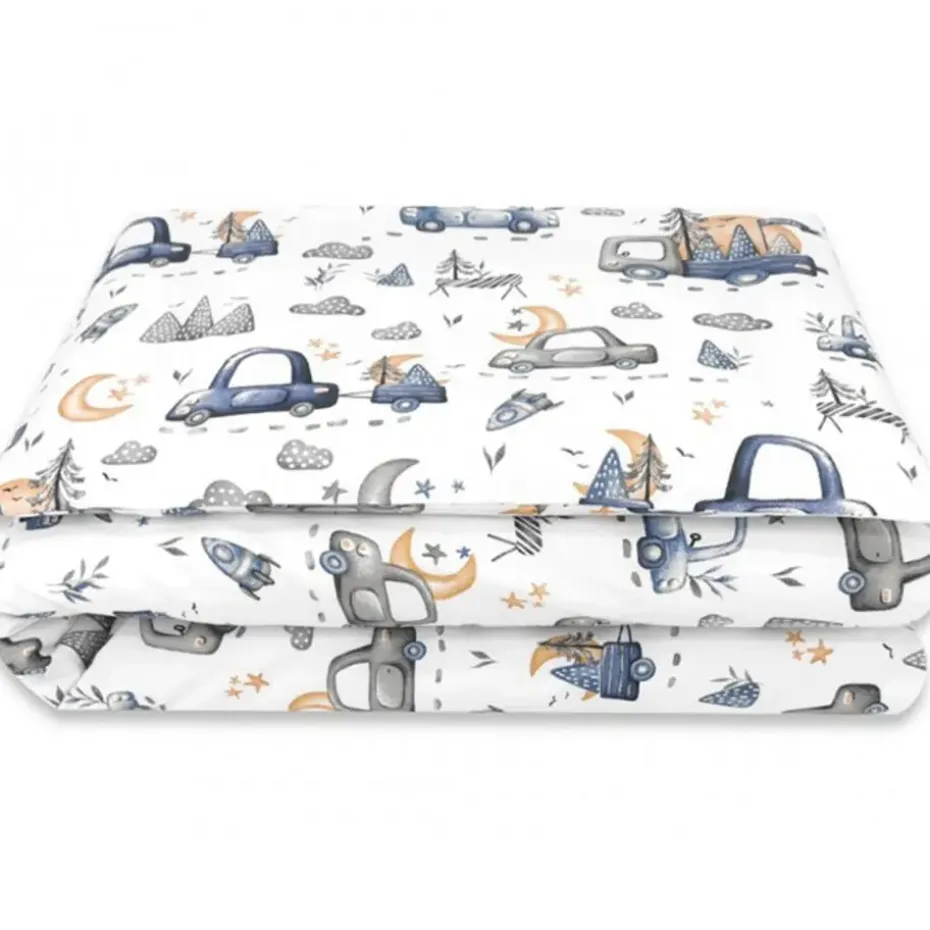 Zavelo Ledikant Dekbedovertrek Cars Blauw 100 x 135 cm