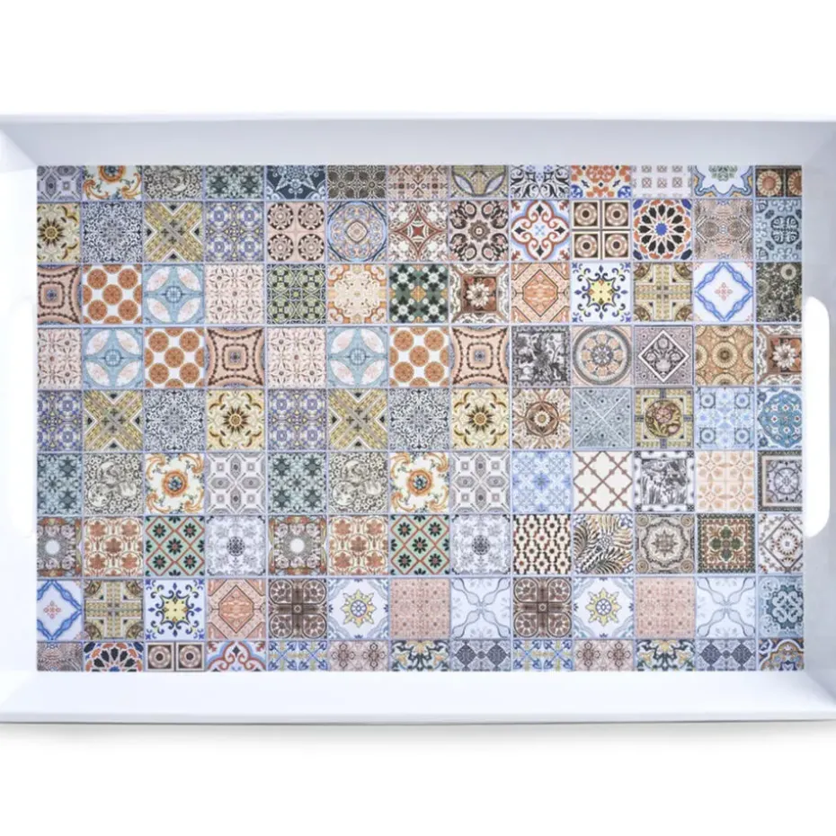 Zeller Dienblad - met mozaiekprint - melamine - 50 x 35 cm