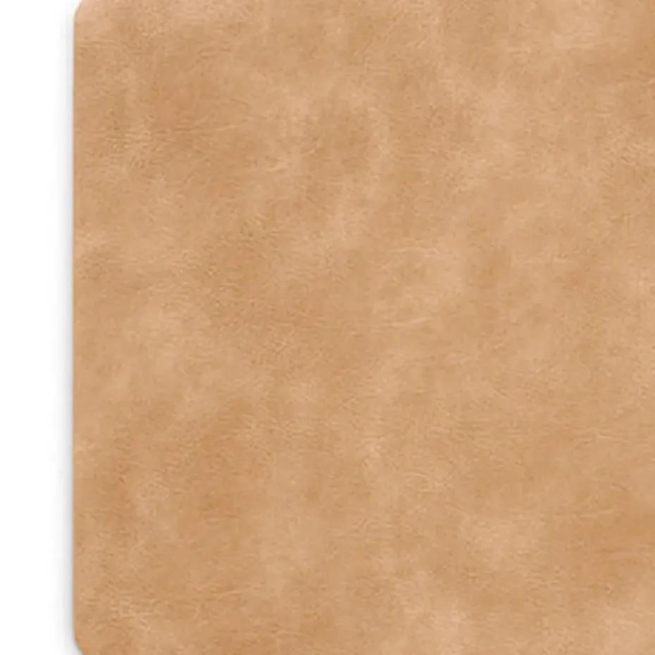 Zeller placemats lederlook - lichtbruin - 45 x 30 cm