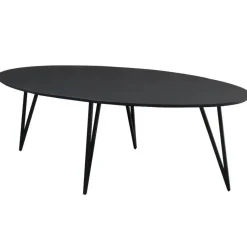 Zwart ovale eettafel Cesar 230x100 cm - Mangohout - Zwart
