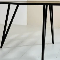 Zwart ovale eettafel Cesar 170x90 cm - Mangohout - Zwart
