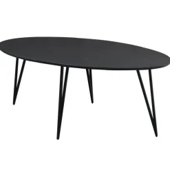Zwart ovale eettafel Cesar 170x90 cm - Mangohout - Zwart