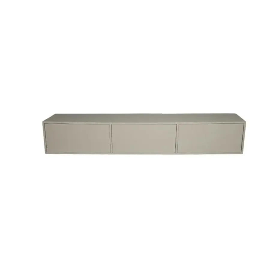 Zwevend Tv-Meubel Beige Mangohout - 160x35x30cm - 3 Deuren - Vision