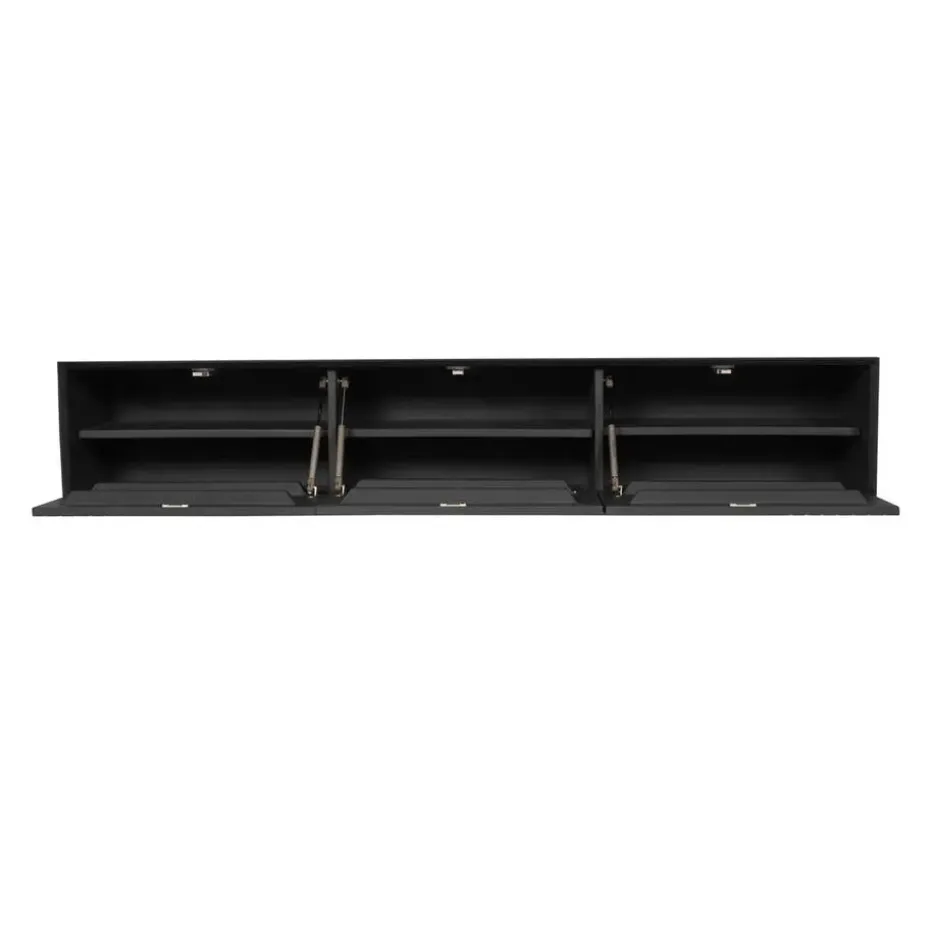 Zwevend Tv-meubel Zwart Hout - 160x35x30cm - Madison